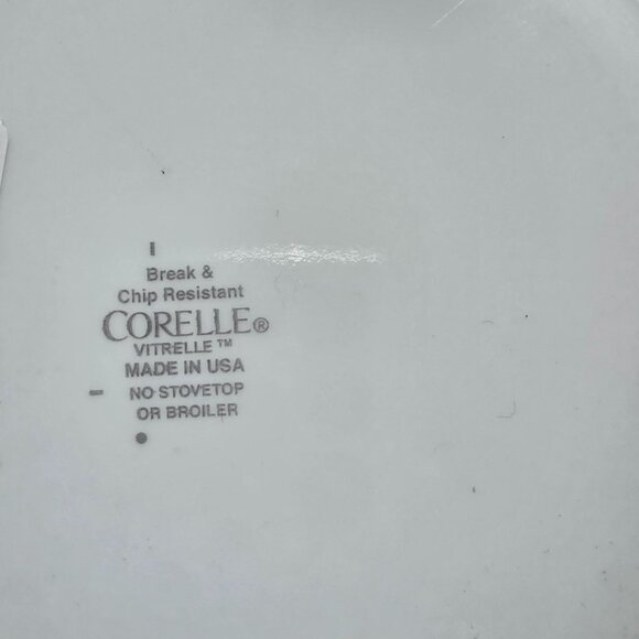 Corelle Vitrelle Salad Plates White LFlower 8.5" Set Of 3 Made In USA - Picture 4 of 4